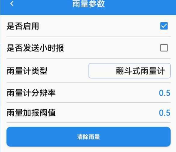 雨量参数页面
